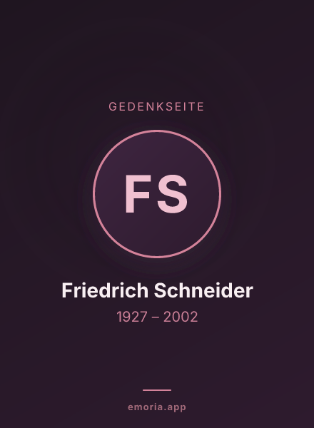 Gedenkportrait von Friedrich Schneider