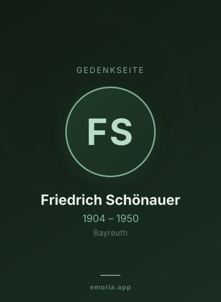 Gedenkportrait von Friedrich Schönauer