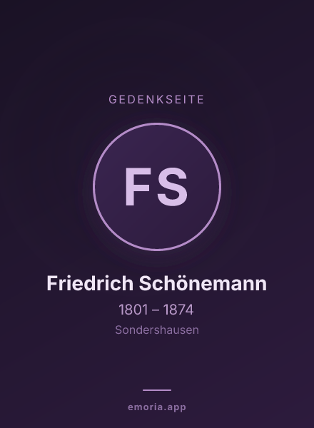 Gedenkportrait von Friedrich Schönemann