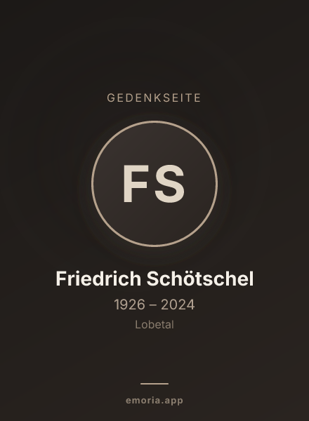 Gedenkportrait von Friedrich Schötschel