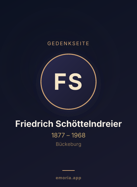 Gedenkportrait von Friedrich Schöttelndreier