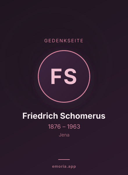 Gedenkportrait von Friedrich Schomerus