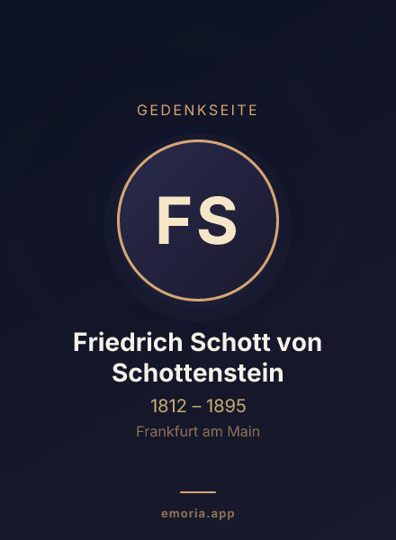 Gedenkportrait von Friedrich Schott von Schottenstein