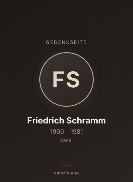 Gedenkportrait von Friedrich Schramm