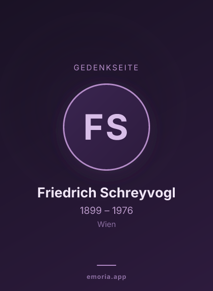 Gedenkportrait von Friedrich Schreyvogl