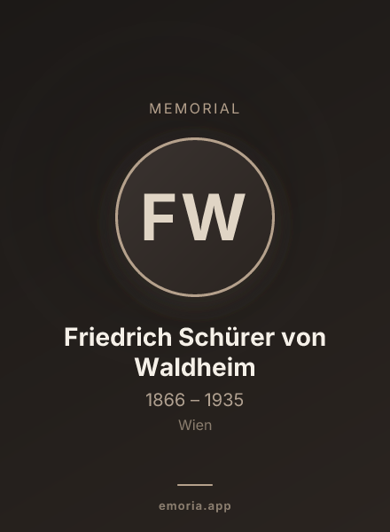 Memorial portrait of Friedrich Schürer von Waldheim
