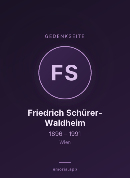 Gedenkportrait von Friedrich Schürer-Waldheim