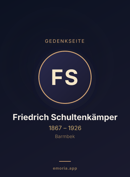 Gedenkportrait von Friedrich Schultenkämper