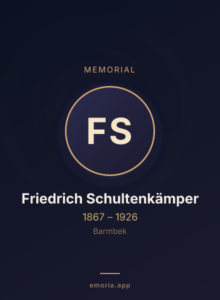 Memorial portrait of Friedrich Schultenkämper