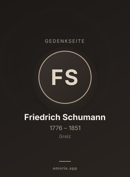 Gedenkportrait von Friedrich Schumann