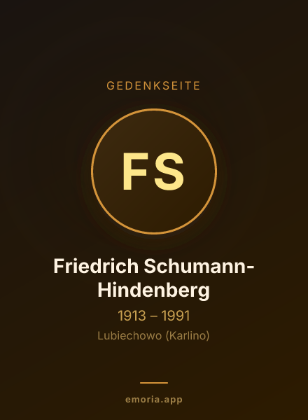 Gedenkportrait von Friedrich Schumann-Hindenberg