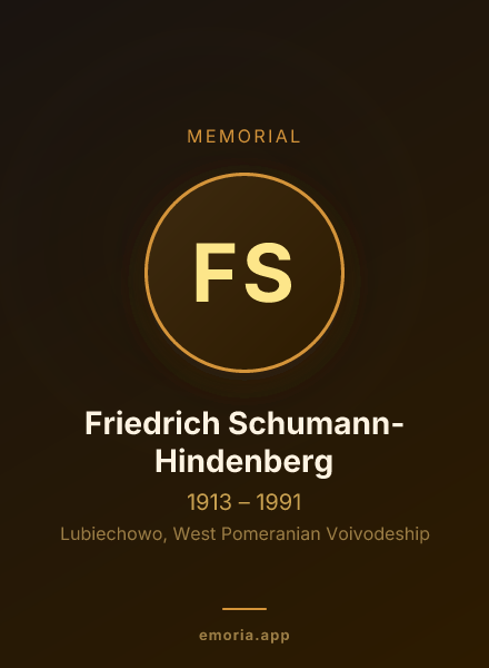 Memorial portrait of Friedrich Schumann-Hindenberg