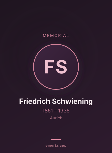 Memorial portrait of Friedrich Schwiening