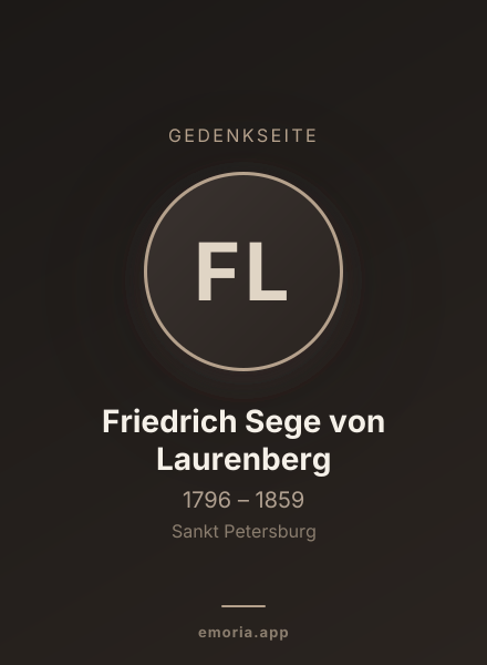 Gedenkportrait von Friedrich Sege von Laurenberg