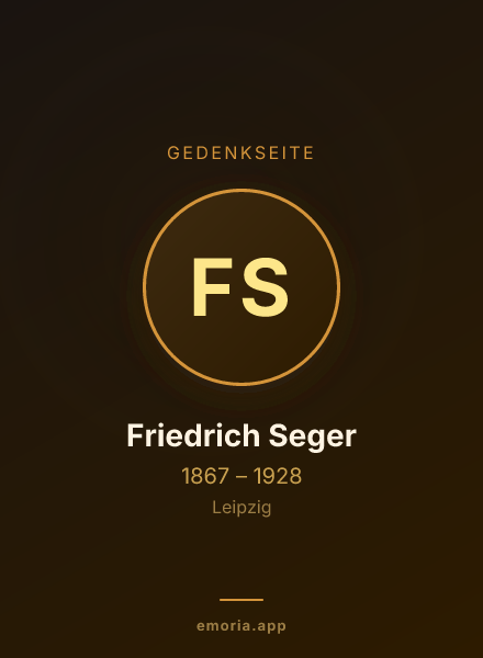 Gedenkportrait von Friedrich Seger