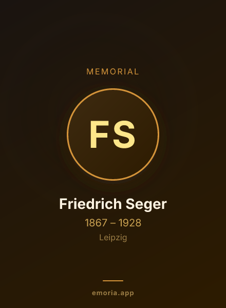 Memorial portrait of Friedrich Seger