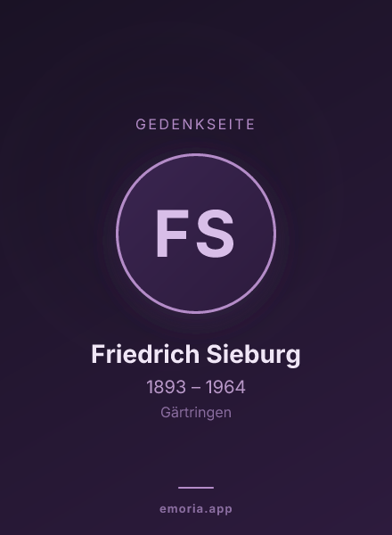 Gedenkportrait von Friedrich Sieburg