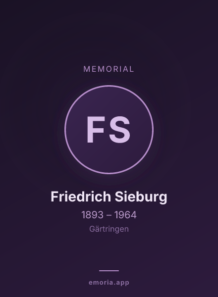Memorial portrait of Friedrich Sieburg
