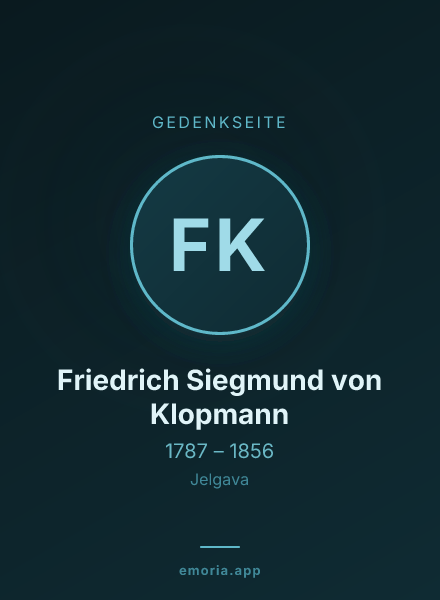 Gedenkportrait von Friedrich Siegmund von Klopmann