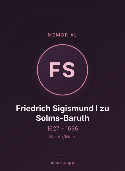Memorial portrait of Friedrich Sigismund I zu Solms-Baruth