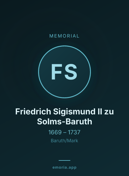 Memorial portrait of Friedrich Sigismund II zu Solms-Baruth