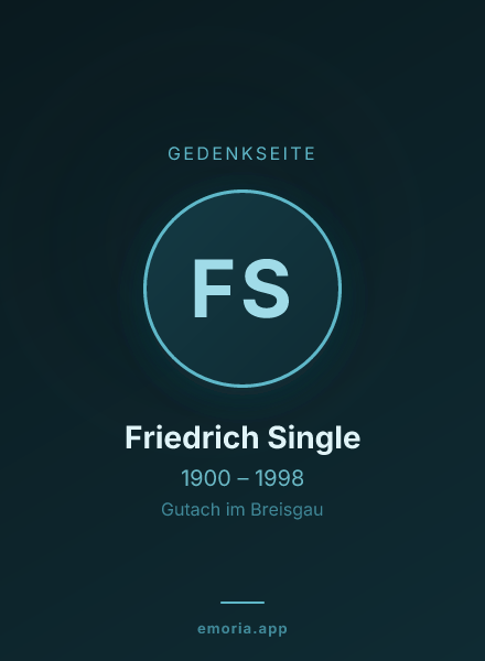 Gedenkportrait von Friedrich Single
