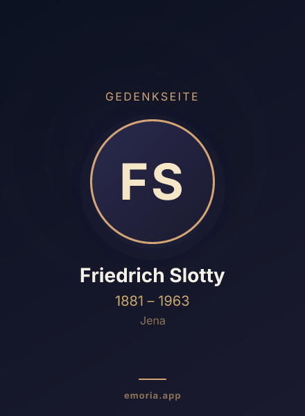 Gedenkportrait von Friedrich Slotty