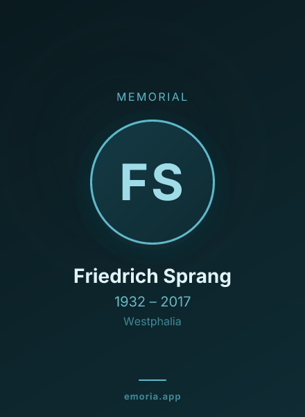 Memorial portrait of Friedrich Sprang