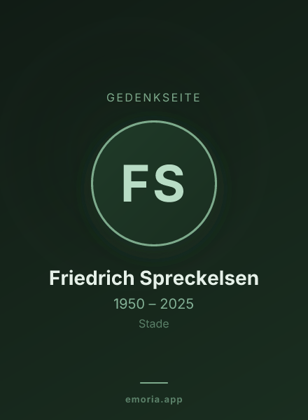 Gedenkportrait von Friedrich Spreckelsen