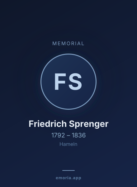 Memorial portrait of Friedrich Sprenger