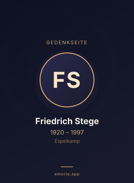 Gedenkportrait von Friedrich Stege