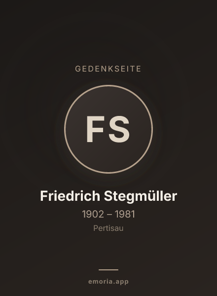 Gedenkportrait von Friedrich Stegmüller