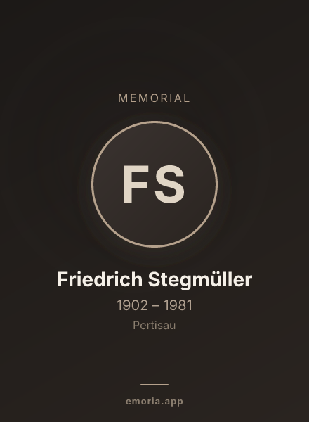 Memorial portrait of Friedrich Stegmüller