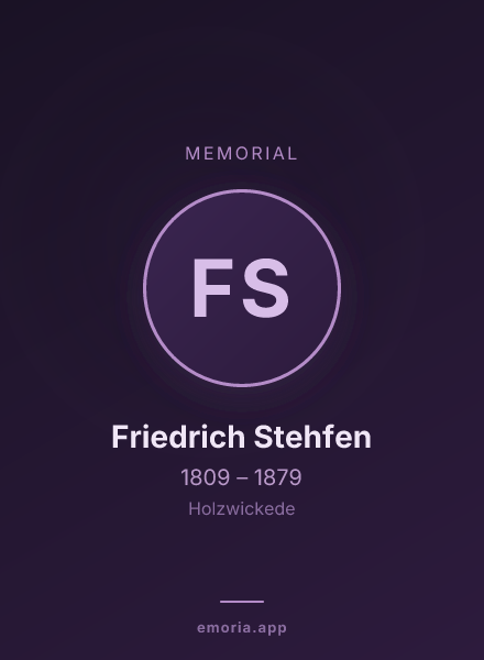 Memorial portrait of Friedrich Stehfen