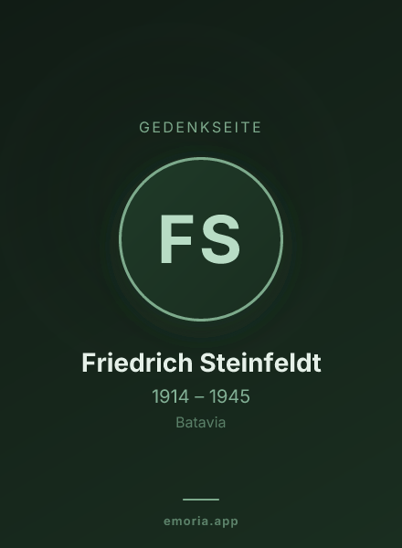 Gedenkportrait von Friedrich Steinfeldt