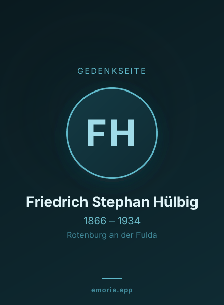 Gedenkportrait von Friedrich Stephan Hülbig