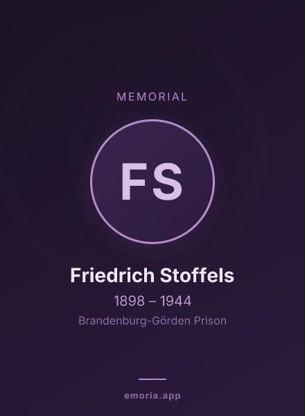 Memorial portrait of Friedrich Stoffels