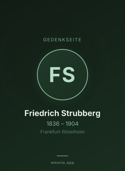 Gedenkportrait von Friedrich Strubberg