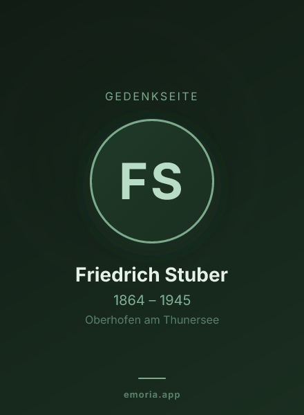Gedenkportrait von Friedrich Stuber