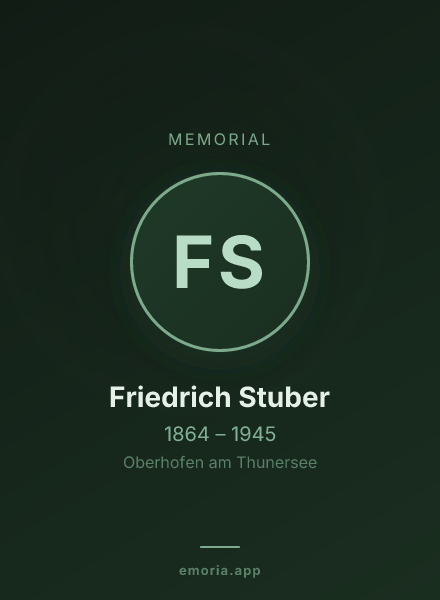 Memorial portrait of Friedrich Stuber