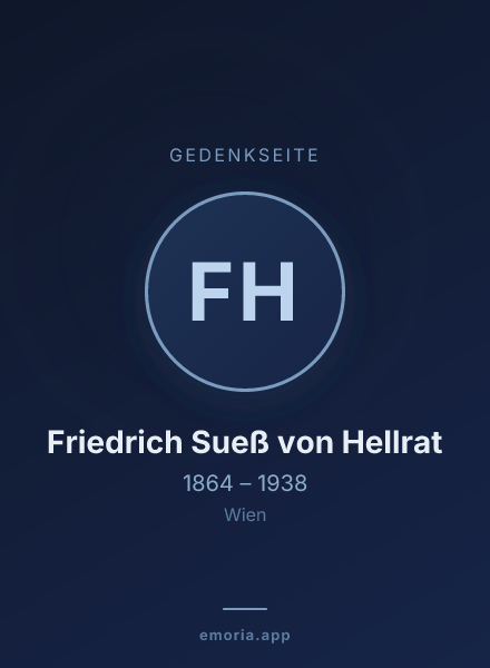 Gedenkportrait von Friedrich Sueß von Hellrat