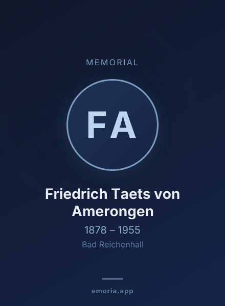 Memorial portrait of Friedrich Taets von Amerongen