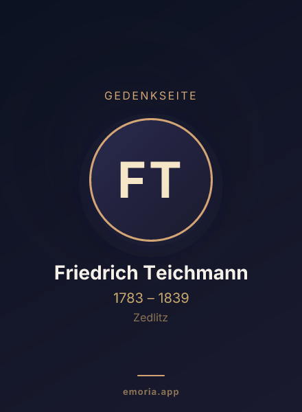 Gedenkportrait von Friedrich Teichmann