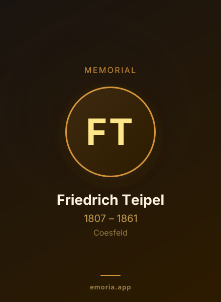 Memorial portrait of Friedrich Teipel