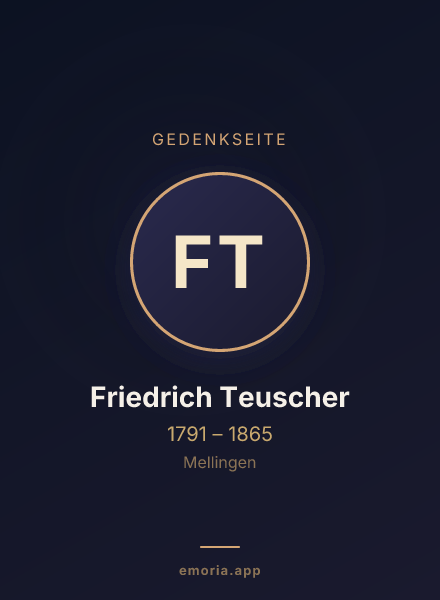 Gedenkportrait von Friedrich Teuscher