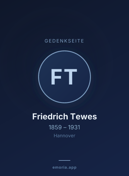 Gedenkportrait von Friedrich Tewes