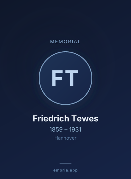 Memorial portrait of Friedrich Tewes