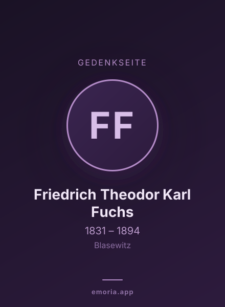 Gedenkportrait von Friedrich Theodor Karl Fuchs