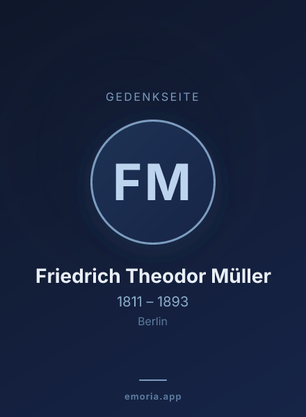 Gedenkportrait von Friedrich Theodor Müller
