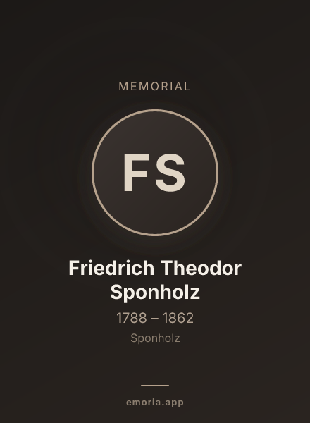 Memorial portrait of Friedrich Theodor Sponholz